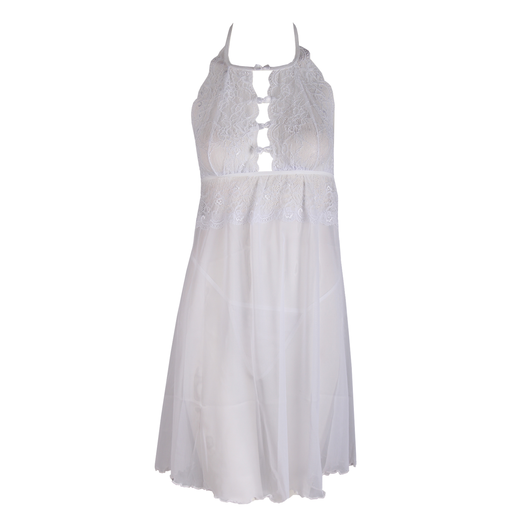 لباس خواب زنانه دانتل سفید کد 454